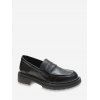 Chaussures Plates Simples en Cuir à Talon Bas - Noir EU 38