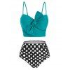 Maillt de Bain Bikini Noué à Armature à Pois - Bleu Vert Ara S