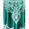 Ethnic Style Swimsuit Bohemian Bathing Suit Tribal Print Crisscross Tummy Control Tankini Swimwear - MEDIUM TURQUOISE 2XL