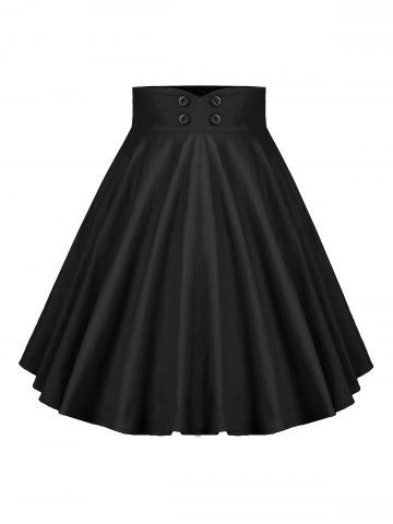 [17% OFF] 2020 Ladylike A-Line Buttoned Skirt For Women In BLACK ...