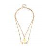 Collier Pendant Chaîne Lettre et Papillon à Double Couches - Jaune de Maïs 