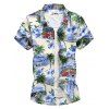 Palm Tree Car Floral Button Down Shirt - multicolor A XS