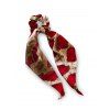 Chouchou Elastique Peau de Serpent Imprimé avec Ruban - Rouge 