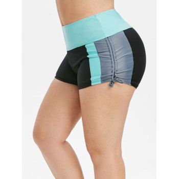 

Cinched Side Colorblock Swim Plus Size Boyshorts, Multicolor