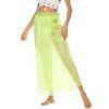 Sheer Wrap Maxi Cover Up Skirt - GREEN YELLOW S
