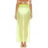 Sheer Wrap Maxi Cover Up Skirt - GREEN YELLOW S