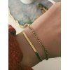 2Pcs Alloy Chain Bracelets Set - GOLD 