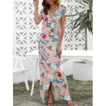 

Floral Print Tulip Maxi Dress, Pink