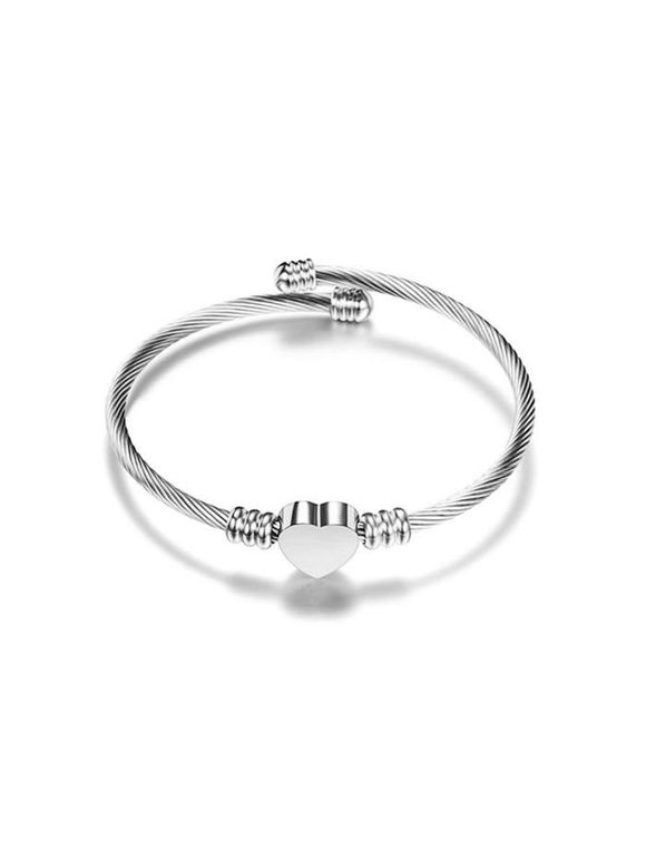 Bracelet Manchette Tressé Cœur Tordu - Argent 
