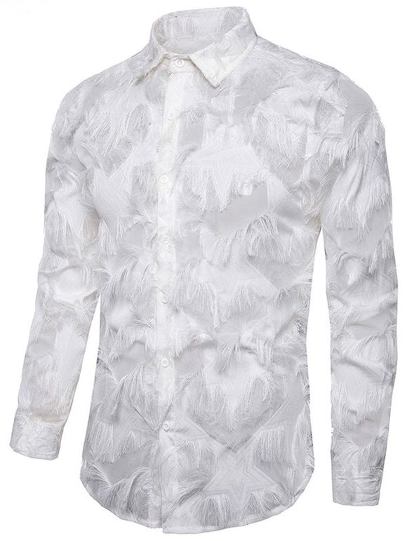 Chemise Boutonnée Transparente Etoile - Blanc L