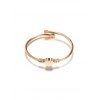 Bracelet Manchette Tressé Cœur Tordu - Or de Rose 