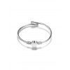 Bracelet Manchette Tressé Cœur Tordu - Argent 
