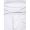 Chemise Boutonnée Consue Contrastée à Demi-Manches - Blanc 2XL