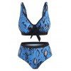 Maillot de Bain Bikini Noué Peau de Serpent à Armature - Bleu Océan XL