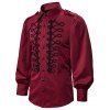 Chemise Gothique Boutonnée à Manches Lanternes - Rouge Vineux M