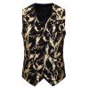 Gliding Lightning Print Double Breasted Casual Vest - GOLD 2XL