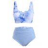 Maillot de Bain Bikini Réversible Teinté à Armature en V - Bleu Pastel M