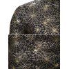 Chemise Boutonnée Motif de Toile d'Araignée Dorée à Col Debout - Or 2XL