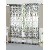 Rideau de Fenêtre Festonné Motif Pivoine - Gris Carbone 100*200CM
