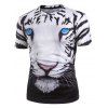 T-shirt 3D Tigre Graphique Imprimé à Manches Courtes - multicolor M