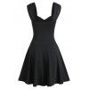 Summer Solid Sleeveless Crossover Flare Mini Dress - BLACK M