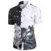 Chemise Arbre et Oiseau Imprimés Boutonnée - multicolor M