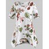 Haut Mouchoir Fleuri à Manches Courtes de Grande Taille - multicolor 3X
