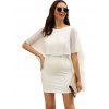 Open Back Cape Bodycon Dress - WHITE L