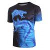 T-shirt Décontracté Graphique Dragon en Feu à Manches Courtes - multicolor A S