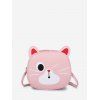 Mini Sac à Bandoulière Chat Dessin Animé en Cuir - Rose clair 