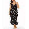Floral Ruffle Plus Size Sleep Dress - BLACK 1X