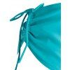 Plus Size Feather Pattern Hanky Hem Tankini Swimsuit - MACAW BLUE GREEN L