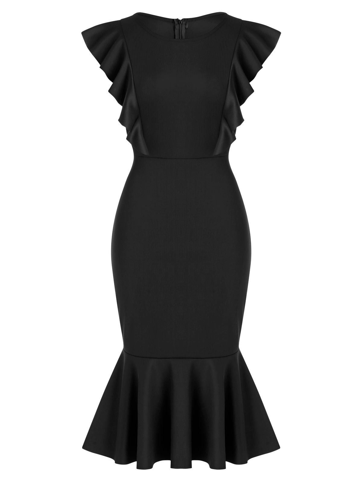 [30% OFF] 2020 Plus Size Mermaid Tail Bodycon Dress In BLACK | DressLily