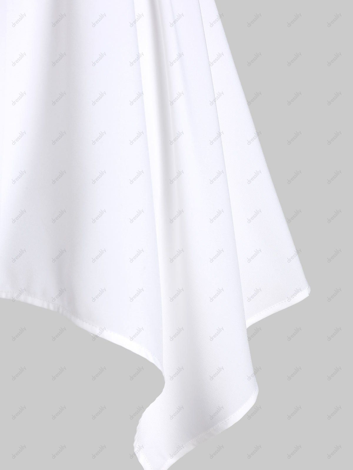 Robe Contrastée Mouchoir Ceinturée sans Manches - Rouge Lave XL