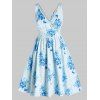 Plus Size Floral Robe à imprimé Balancez Vintage - Bleu clair 1X