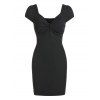 Mini Robe Moulante Tordu en Avant - Noir L