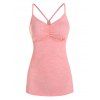 Strappy Ruched Heathered Cami Top - FLAMINGO PINK L