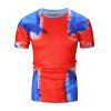 T-shirt Décontracté Peinture Imprimée à Manches Courtes - Rouge XS