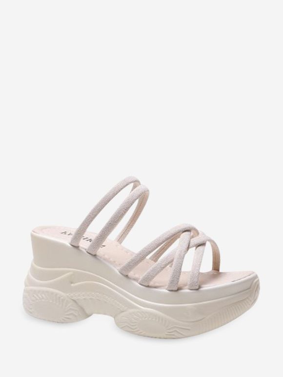 Sandales Plate-forme à Bretelle Convertible - Beige EU 37