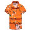 Chemise d'Eté à Imprimé Guitare à Manches Courtes - Orange Halloween XL