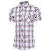 Chemise à Carreaux Avce Poche à Manches Courtes - Rouge Lave L