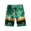 Short de Plage Hawaïen Palmier - Vert Pois 4XL