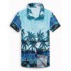 Chemise de Plage Hawaïen Arbre de Palmier - Bleu de Ciel XS