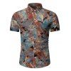 Chemise de Plage à Imprimé Feuille et Plante - multicolor B 2XL