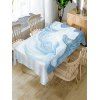 Nappe de Table Marbre Imprimé - Bleu Toile de Jean W60 X L84 INCH