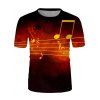 T-shirt Ombre Note de Musique Imprimée - multicolor 3XL