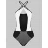 Maillot de Bain Une Pièce Élégant Décolleté Pour Femme - Noir M