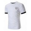 T-Shirt Couronne Graphique Bicolore à Manches Courtes - Blanc S