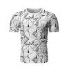 T-shirt Baroque Chaîne Fleuri à Frange - Blanc 3XL