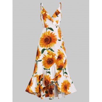 Sunflower Print Maxi Dress